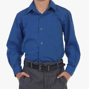 Boys Size 8 Gioberti Long Sleeve Dress Shirt, Royal Blue